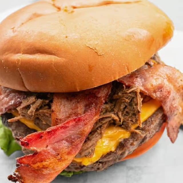 Cave Man Burger.
