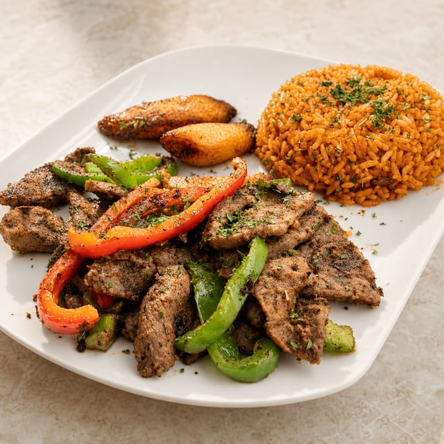 Beef Suya Platter.